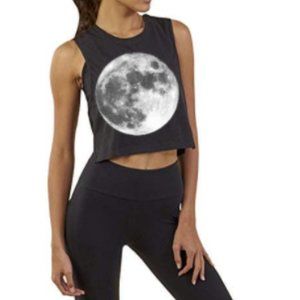 FULL MOON cropped tank top muscle black lunar